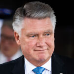 Rep. Mark Harris, R-N.C., leaves a meeting of the House Republican Conference at the Capitol Hill Club on Tuesday, June 10, 2025.