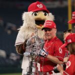 Rep. Steve Scalise, R-Ls., (C) and other congressional Republicans hold a baseball trophy