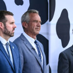 FDA acting Commissioner for Foods and Drugs Kyle Diamantas, Secretary of Health and Human Services Robert F. Kennedy Jr., and former FDA Commissioner Martin Makary attend a news conference in Washington, D.C., on July 14, 2025.