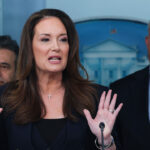 U.S. Secretary of Agriculture Brooke Rollins speaks during a news briefing.