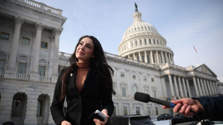 Rep. Anna Paulina Luna (R-FL) speaks to reporters as she leaves the U.S. Capitol on February 3, 2026.