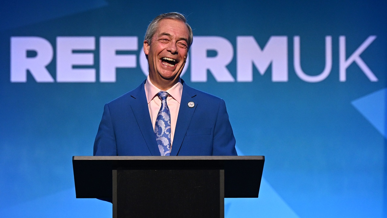 Nigel Farage laughing
