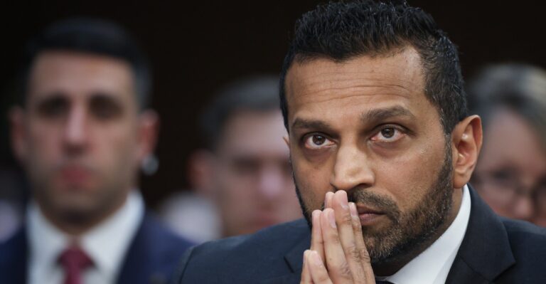 Kash Patel with his hands clasped