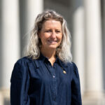 Rep. Jen Kiggans walks down the House steps after a vote in the U.S. Capitol.