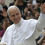 Pope Leo waving