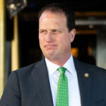 Rep. August Pfluger, R-Texas, leaves the House Republican Conference caucus meeting at the Capitol Hill Club in Washington on Wednesday, May 13, 2026.