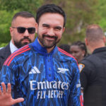 New York City Mayor Zohran Mamdani in a UAE soccer jersey.