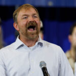 Democratic U.S. Senate candidate Graham Platner speaks at his Primary Election event on June 9, 2026 in Blue Hill, Maine.