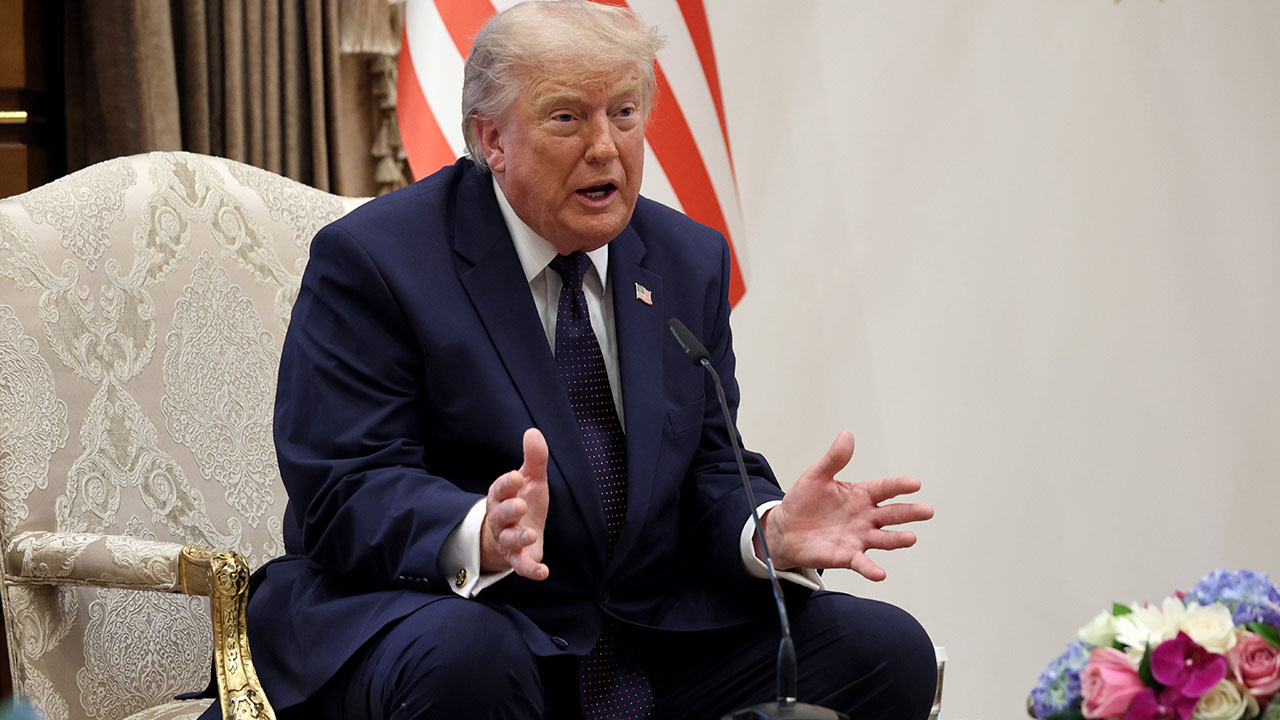 Home 2 President Donald Trump gestures as he speaks during bilateral meeting at the Bestepe Presidential Compound, following Trump’s arrival to attend the annual NATO Summit on July 7, 2026 in Ankara, Turkey. (Win McNamee/Getty Images)