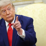 President Donald Trump takes questions from the media during a bilateral meeting with President of Lebanon Joseph Aoun in the Oval Office of the White House on July 21, 2026. (Kevin Dietsch/Getty Images)