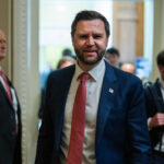 Vice President JD Vance leaves a lunch with Senate Republicans in the U.S. Capitol.