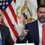 U.S. Vice President JD Vance (R) speaks during a Congressional Roundtable on Anti-Fraud Initiatives.