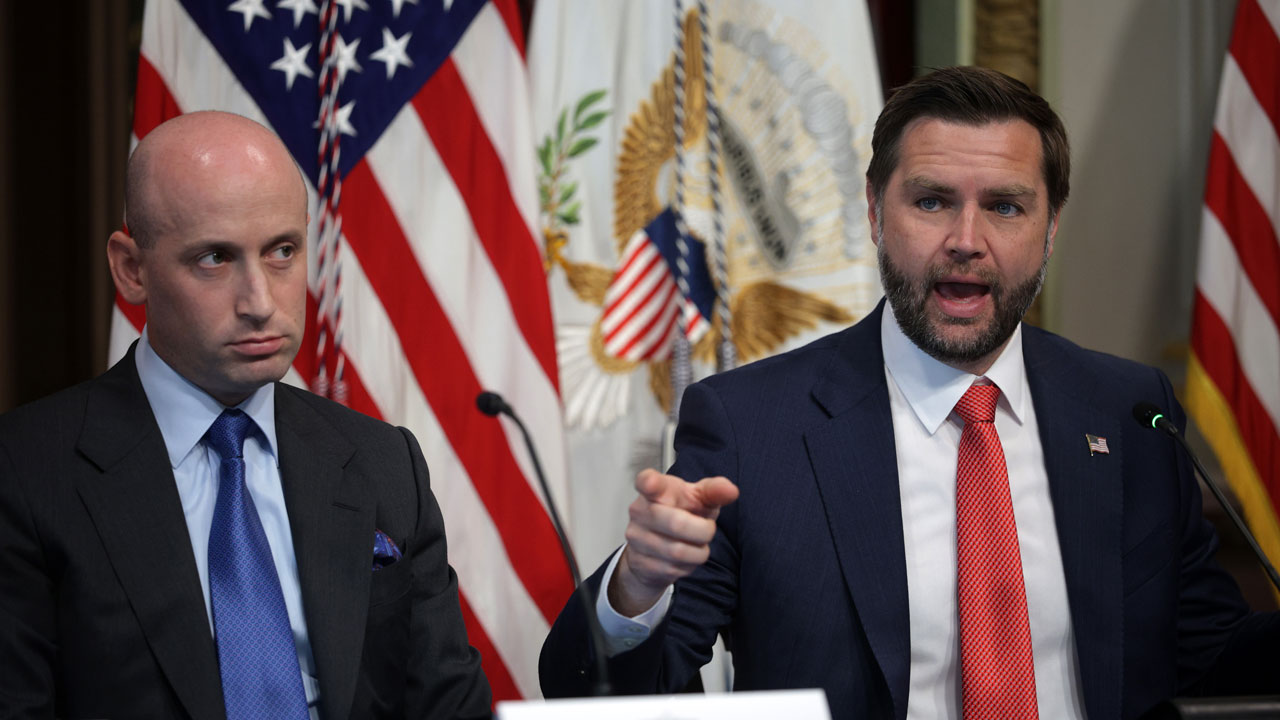 Home 1 U.S. Vice President JD Vance (R) speaks during a Congressional Roundtable on Anti-Fraud Initiatives.