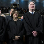 Chief Justice John G. Roberts Jr. and Justices Elena Kagan, Neil Gorsuch and Amy Coney Barrett look on before President Donald Trump's State of the Union address during a joint session of Congress at the Capitol on Fe. 24. (Kenny Holston-Pool/Getty Images)