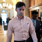 Sen. Jon Ossoff heads for a vote at the U.S. Capitol.