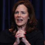 SIMI VALLEY, CALIFORNIA - SEPTEMBER 09: Supreme Court Justice Amy Coney Barrett speaks at the Reagan Library on September 09, 2025 in Simi Valley, California. Barrett discussed and signed copies of her new book, "Listening to the Law: Reflections on the Court and Constitution". (Photo by Mario Tama/Getty Images)