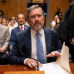 Thomas Massie (R-KY) prepares to testify during the Senate Homeland Security and Governmental Affairs Committee Second Amendment hearing in the Dirksen Senate Office Building.
