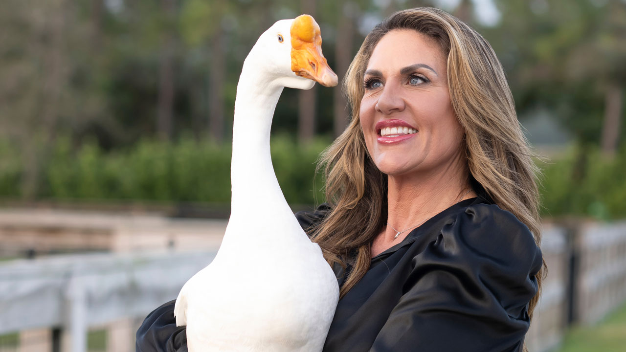 Florida State Representative and her rescue bird, Quacker.