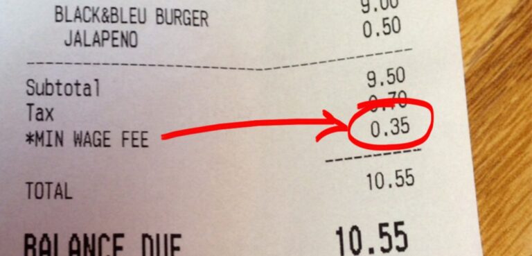 Cafe Adds 35-Cent Surcharge to Offset State’s Minimum Wage Hike