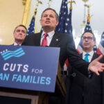 Sen. Steve Daines, R-Mont., speaks during a news conference in the Capitol.