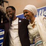 Ilhan Omar, candidate for State Representative for District 60B in Minnesota, with her husband Ahmed Hirisi.