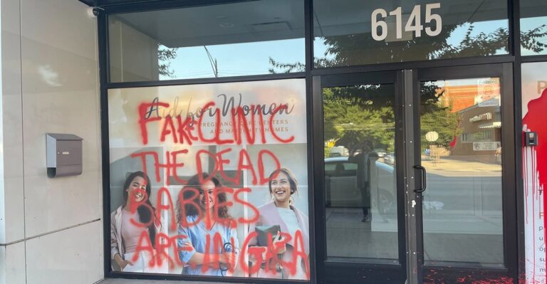 ‘Direct Attack on Vulnerable Women’: Anti-Israel  Vandals Attack Pregnancy Center During DNC
