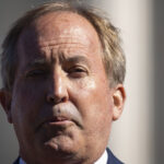 Texas Attorney General Ken Paxton speaks outside the U.S. Supreme Court on November 01, 2021 in Washington, DC. On Monday, the Supreme Court heard arguments in a challenge to the controversial Texas abortion law which bans abortions after 6 weeks. (Photo by Drew Angerer/Getty Images)