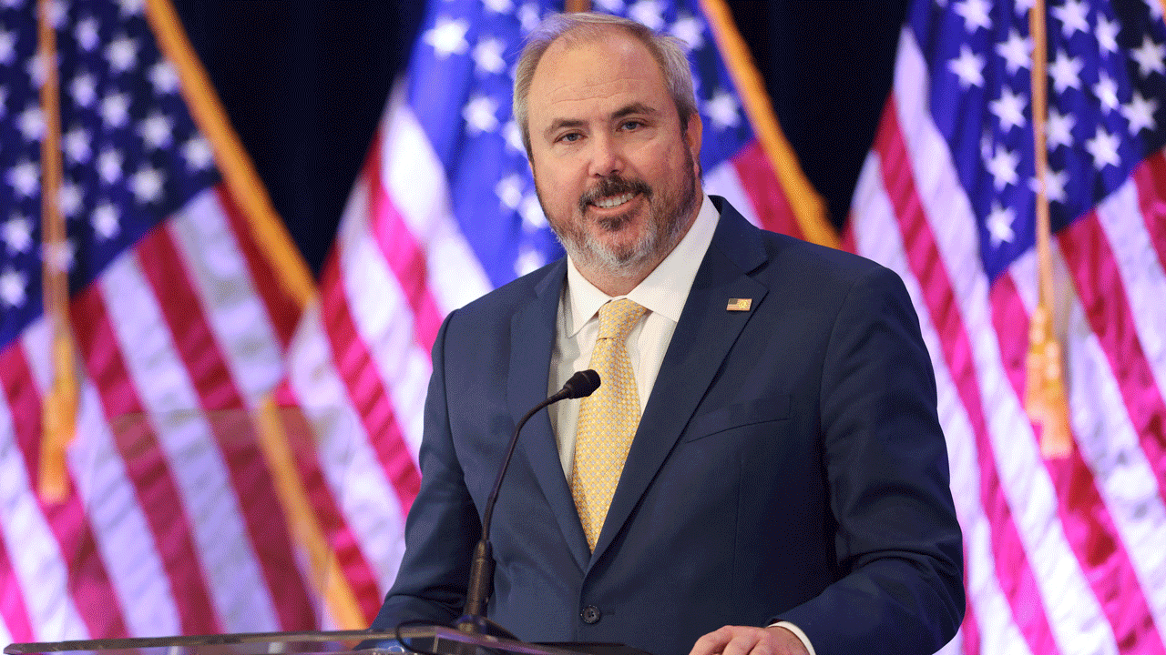 Chair of the Republican National Committee (RNC) Joe Gruters speaks during the RNC Winter Meeting at the Hilton Santa Barbara Beachfront Resort in Santa Barbara, California, on January 23, 2026. (Photo by Patrick T. Fallon / AFP via Getty Images)