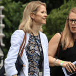 White House Counsel Dana Remus (L) and Deputy Chief of Staff Jennifer O'Malley Dillon depart the White House on July 13, 2021 in Washington, DC. Remus and Dillion are accompanying U.S. President Joe Biden as he travels to Philadelphia where he will deliver a speech about protecting the right to vote at the National Constitution Center. (Photo by Chip Somodevilla/Getty Images)