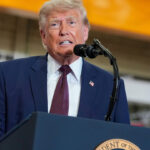 President Donald Trump delivers remarks at the Mack Trucks Lehigh Valley Operations facility.