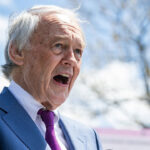 Ed Markey speaks at a rally in Massachusetts.