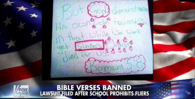 School Stops Seventh-Grader From Distributing Fliers for Religious Event