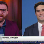 Split-screen screenshot of Tony Kinnett, host of "The Tony Kinnett Cast" and Rep. Brandon Gill. The chryon reads “LEFTIST SMITHSONIAN EXPOSED.”