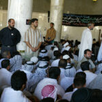 Radical Shiite cleric Moqtada al-Sadr gives a speech during the Friday noon prayers in the central mosque of Kufa.