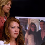 Attorney Lisa Bloom (L) stands with her client Lonna Drewes (R) during a press conference in which Drewes accused U.S. Rep. Eric Swalwell (D-CA) of sexual assault.