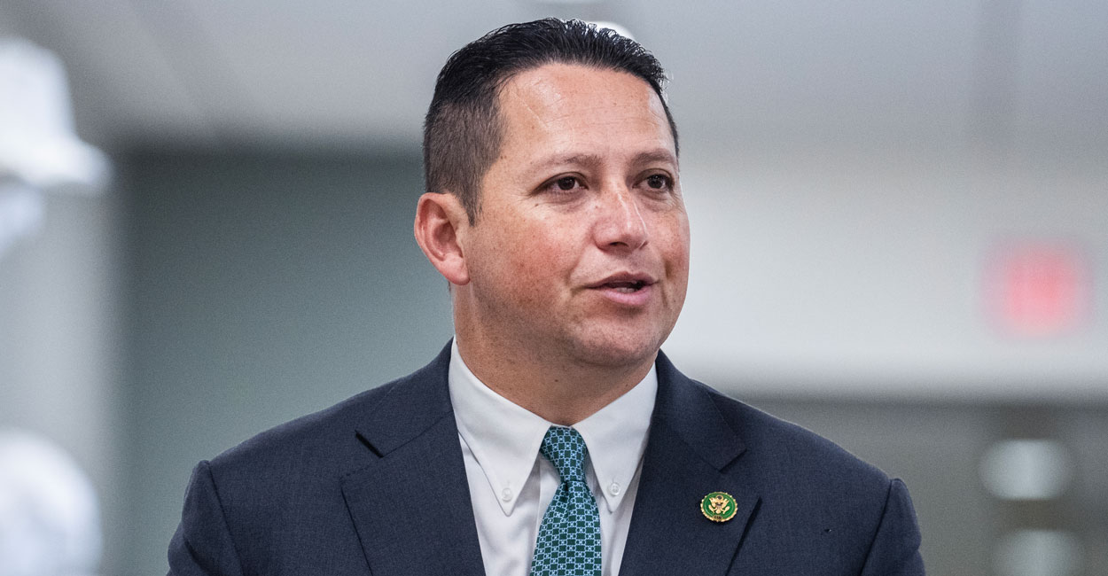 Rep. Tony Gonzales walks through the Capitol.