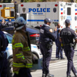 NEW YORK, NEW YORK - MARCH 10: New York Police Department Counterterrorism officers respond to a suspicious package report in Carl Schurz Park, which borders Gracie Mansion, on March 10, 2026 in New York City. Two suspects, Emir Balat and Ibrahim Kayumi of Pennsylvania, were arrested on March 7 for throwing hand-made explosive devices that did not explode during a right-wing, anti-Islamic protest outside Gracie Mansion, the residence of New York City Mayor Zohran Mamdani. (Photo by Ryan Murphy/Getty Images)