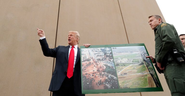 On California Border, Trump Examines Wall Prototypes, Favors ‘See-Through’ Model