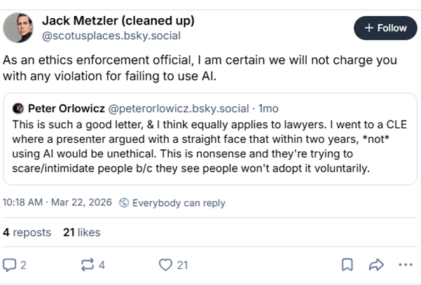 DC Bar Bias on Full Display Through Social Media Posts of Senior Assistant Disciplinary Counsel Jack Metzler