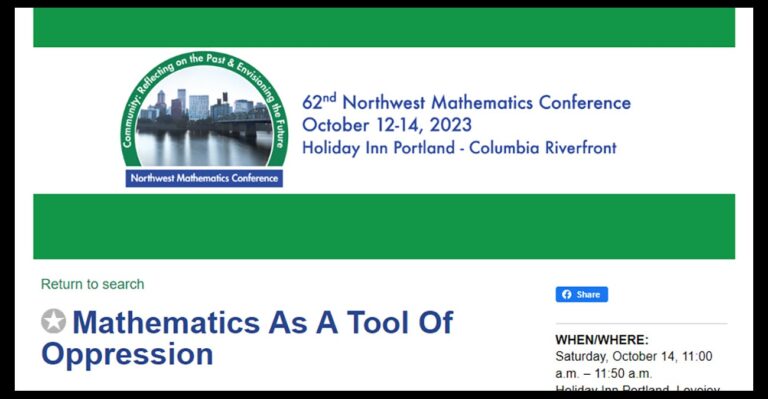 Teachers Conference Lecture Declares Math a ‘Tool of Oppression’