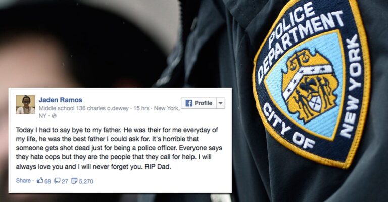 13-Year-Old Son of Fallen NYPD Officer Posts Heartbreaking Goodbye to Father on Facebook