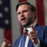 Vice President JD Vance speaks to a crowd.