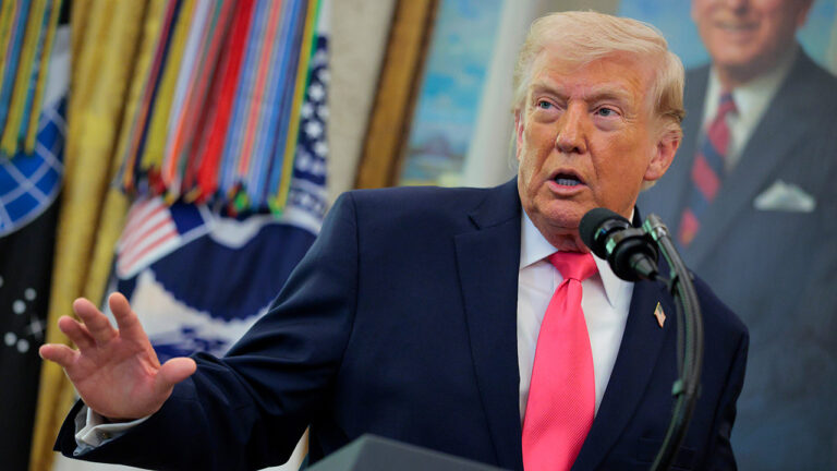 President Donald Trump speaks